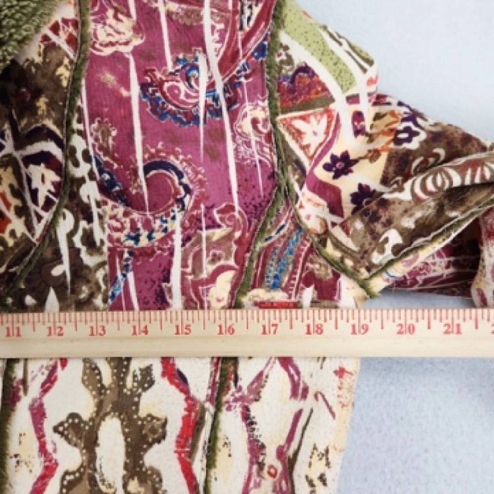 Chico's Multicolor Patchwork Teddy Jacket - image 4